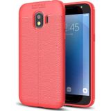 Microsonic Samsung Galaxy Grand Prime Pro Deri Dokulu Silikon Kırmızı Kılıf