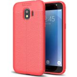 Microsonic Samsung Galaxy J2 Pro 2018 Deri Dokulu Silikon Kırmızı Kılıf
