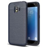 Microsonic Samsung Galaxy J2 Pro 2018 Deri Dokulu Silikon Lacivert Kılıf
