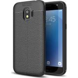 Microsonic Samsung Galaxy J2 Pro 2018 Deri Dokulu Silikon Siyah Kılıf