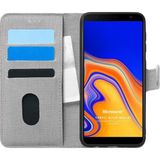 Microsonic Samsung Galaxy J4 Core Fabric Book Wallet Gri Cep Telefonu Kılıfı