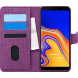 Microsonic Samsung Galaxy J4 Core Fabric Book Wallet Mor Cep Telefonu Kılıfı
