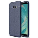 Microsonic Samsung Galaxy J4 Deri Dokulu Silikon Lacivert Kılıf