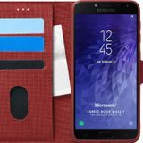 Microsonic Samsung Galaxy J4 Fabric Book Wallet Kırmızı Kılıf