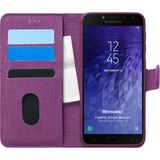Microsonic Samsung Galaxy J4 Fabric Book Wallet Mor Cep Telefonu Kılıfı