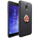 Microsonic Samsung Galaxy J4 için Kılıf Kickstand Ring Holder Siyah Rose [Galaxy J4 ile Uyumlu Kılıf - Siyah - Rose]