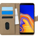 Microsonic Samsung Galaxy J4 Plus Fabric Book Wallet Gold Cep Telefonu Kılıfı
