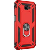 Microsonic Samsung Galaxy J4 Plus Military Ring Holder Kırmızı Kılıf