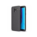 Microsonic Samsung Galaxy J6 Deri Dokulu Silikon Siyah Kılıf