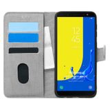 Microsonic Samsung Galaxy J6 Fabric Book Wallet Gri Cep Telefonu Kılıfı