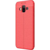 Microsonic Samsung Galaxy J7 Duo Deri Dokulu Silikon Kırmızı Kılıf
