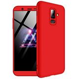 Microsonic Samsung Galaxy J8 için Kılıf Double Dip 360 Protective Kırmızı [Galaxy J8 ile Uyumlu Kılıf - Kırmızı]