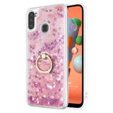 Microsonic Samsung Galaxy M11 Glitter Liquid Holder Pembe Cep Telefonu Kılıfı