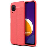 Microsonic Samsung Galaxy M12 Deri Dokulu Silikon Kırmızı Kılıf