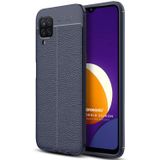Microsonic Samsung Galaxy M12 Deri Dokulu Silikon Lacivert Kılıf