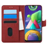 Microsonic Samsung Galaxy M21 Kırmızı Fabric Book Wallet Cep Telefon Kılıfı