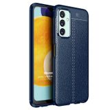Microsonic Samsung Galaxy M23 için Kılıf Deri Dokulu Silikon Lacivert [Galaxy M23 ile Uyumlu Kılıf - Lacivert]