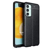 Microsonic Samsung Galaxy M23 için Kılıf Deri Dokulu Silikon Siyah [Galaxy M23 ile Uyumlu Kılıf - Siyah]