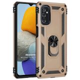 Microsonic Samsung Galaxy M23 için Kılıf Military Ring Holder Gold [Galaxy M23 ile Uyumlu Kılıf - Gold]