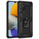 Microsonic Samsung Galaxy M23 için Kılıf Military Ring Holder Siyah [Galaxy M23 ile Uyumlu Kılıf - Siyah]