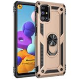 Microsonic Samsung Galaxy M31s için Kılıf Military Ring Holder Gold [Galaxy M31s ile Uyumlu Kılıf - Gold]