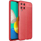 Microsonic Samsung Galaxy M32 4G Deri Dokulu Silikon Kırmızı Kılıf