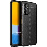 Microsonic Samsung Galaxy M52 Deri Dokulu Silikon Siyah Kılıf