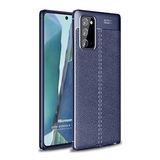 Microsonic Samsung Galaxy Note 20 Deri Dokulu Silikon Lacivert Kılıf