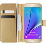 Microsonic Samsung Galaxy Note 5 Delux Leather Wallet Gold Cep Telefonu Kılıf