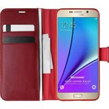 Microsonic Samsung Galaxy Note 5 Delux Leather Wallet Kırmızı Cep Telefonu Kılıf