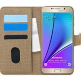 Microsonic Samsung Galaxy Note 5 Fabric Book Wallet Gold Kılıf