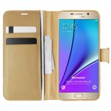 Microsonic Samsung Galaxy Note 5 için Kılıf Delux Leather Wallet Gold [Galaxy Note 5 ile Uyumlu Kılıf - Gold]