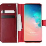 Microsonic Samsung Galaxy S10 Delux Leather Wallet Kırmızı Cep Telefonu Kılıf
