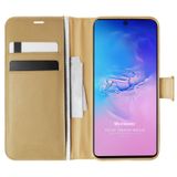Microsonic Samsung Galaxy S10 Lite Delux Leather Wallet Gold Cep Telefonu Kılıf