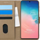 Microsonic Samsung Galaxy S10 Lite Fabric Book Wallet Gold Cep Telefonu Kılıf