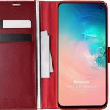 Microsonic Samsung Galaxy S10E Delux Leather Wallet Kırmızı Cep Telefonu Kılıf