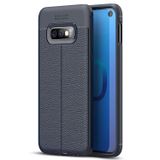 Microsonic Samsung Galaxy S10e Deri Dokulu Lacivert Silikon Kılıf