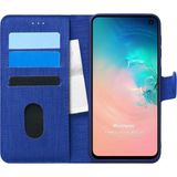 Microsonic Samsung Galaxy S10E Fabric Book Wallet Lacivert Kılıf