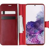 Microsonic Samsung Galaxy S20 Plus Delux Leather Wallet Kırmızı Cep Telefonu Kılıf