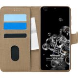Microsonic Samsung Galaxy S20 Ultra Fabric Book Wallet Gold Cep Telefonu Kılıfı