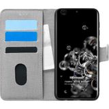 Microsonic Samsung Galaxy S20 Ultra Fabric Book Wallet Gri Cep Telefonu Kılıfı