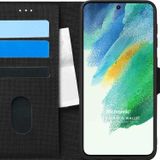 Microsonic Samsung Galaxy S21 FE Fabric Book Wallet Siyah Kılıf