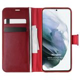 Microsonic Samsung Galaxy S21 Plus Delux Leather Wallet Kırmızı Cep Telefonu Kılıfı