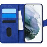 Microsonic Samsung Galaxy S21 Plus Fabric Book Wallet Lacivert Cep Telefonu Kılıfı