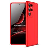 Microsonic Samsung Galaxy S21 Ultra için Kılıf Double Dip 360 Protective Kırmızı [Galaxy S21 Ultra ile Uyumlu Kılıf - Kırmızı]