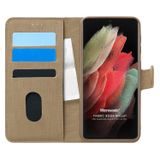 Microsonic Samsung Galaxy S21 Ultra için Kılıf Fabric Book Wallet Gold [Galaxy S21 Ultra ile Uyumlu Kılıf - Gold]
