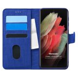 Microsonic Samsung Galaxy S21 Ultra için Kılıf Fabric Book Wallet Lacivert [Galaxy S21 Ultra ile Uyumlu Kılıf - Lacivert]