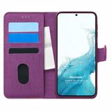 Microsonic Samsung Galaxy S22 Fabric Book Wallet Mor Cep Telefonu Kılıfı