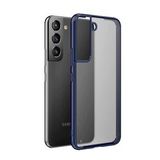 Microsonic Samsung Galaxy S22 Frosted Frame Lacivert Cep Telefonu Kılıfı