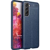 Microsonic Samsung Galaxy S22 Plus Deri Dokulu Silikon Lacivert Cep Telefonu Kılıfı